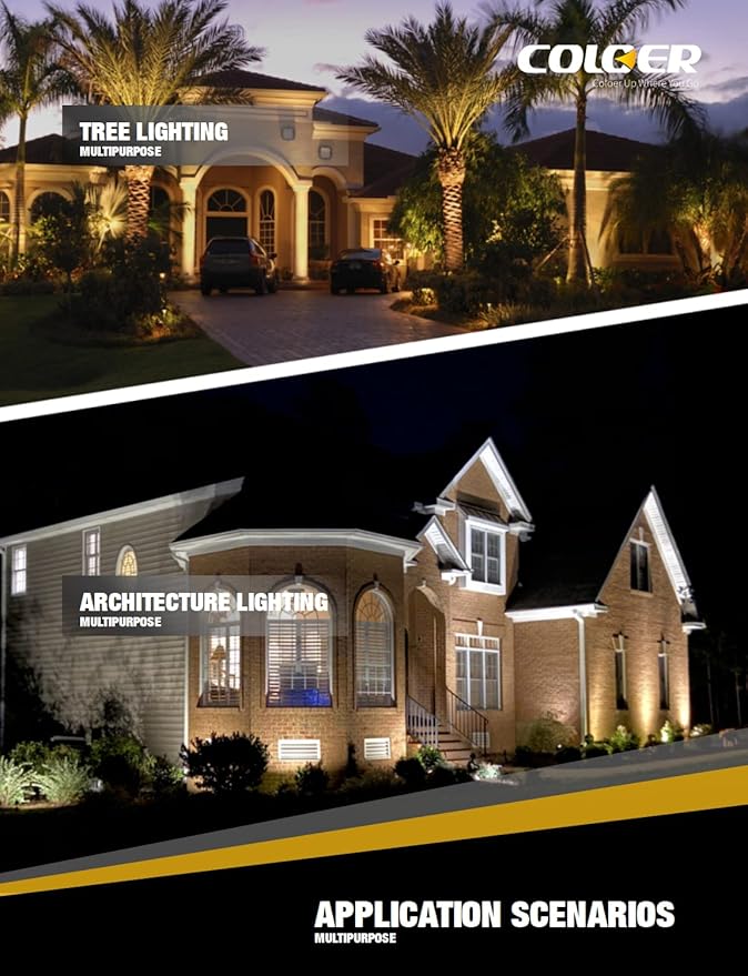 COLOER Die-cast Brass Landscape Spotlight 6-Pack with 5W Aluminum Housing LED MR16 Bulb,12V AC/DC Low Voltage Copper Outdoor Lighting, Directional Garden Patio Spot Up Light (102B Copper Finish)