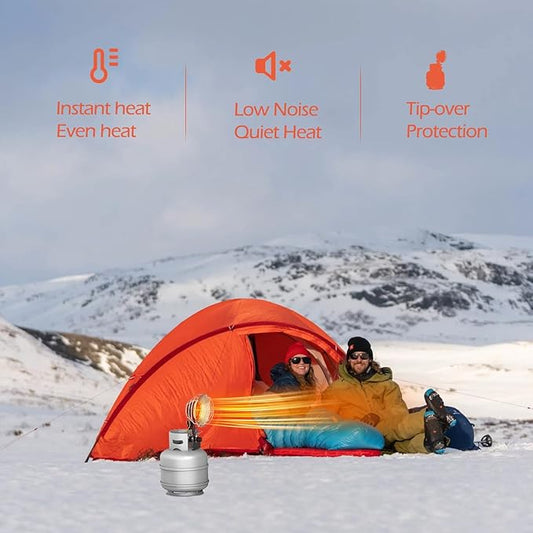 AgiiMan Outdoor Propane Heater - 15000 BTU Portable Tent Heaters, Camping Gas Heater and Stove, Patio Heaters with Shut-off Valve and Tip-over Switch for Outdoor Party, Ice Fishing, Hiking, Hunting
