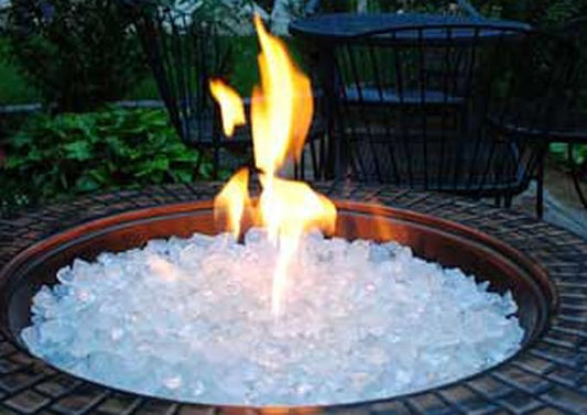 Hiland Fire Pit Fire Glass Ice Clear, Extreme Tempature Rating, Good for Propane or Natural Gas, 10 Pounds, 10lbs, Clear (Pack of 2)