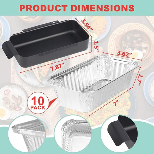 G416-0015-W1 Grease Tray Replacement for Charbroil 463331221 463242716 463365021 463234513 9328812P06 463344523, G325-5703-W1 Grease Catcher for CharBroil Performance with Aluminum Drip Liners,10PCS
