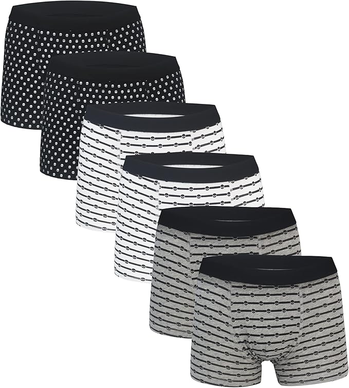 Boys Underwear Printed Boxer Briefs,Moisture Wicking Breathable,Assorted 10-Pack 1604