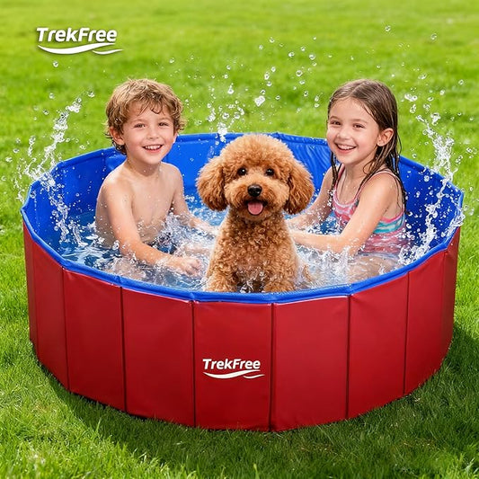 Foldable Pet Pool, 47" x 12" Dog Pool,Non-Slip Pet Bath Tub for Outdoor Backyard,Collapsible Dogs Swimming Pool for Pets