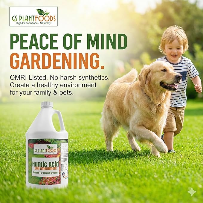 GS Plant Foods Humic Acid Soil Amendment – Leonardite-Derived Liquid Concentrate for Improved Soil Structure & Nutrient Availability – OMRI Listed for Organic Use – 275 Gallons