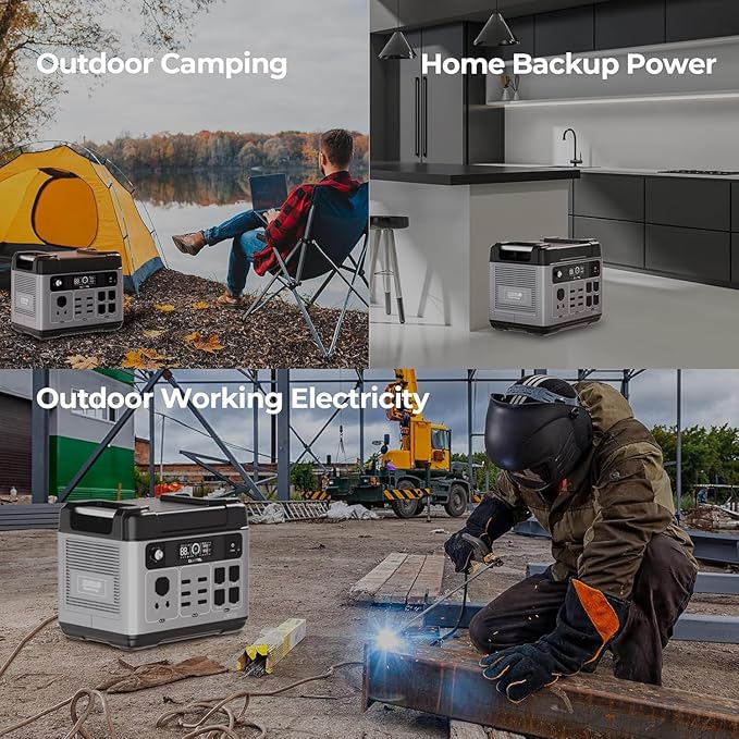 OUKITEL P2001 PLUS 2400W Solar Generator with 200W Solar Panel 2048Wh Power Station(Peak 5000W) 1.5Hrs Fast Charging APP Control Emergency LiFePO4 Battery for Home Backup Camping RVs