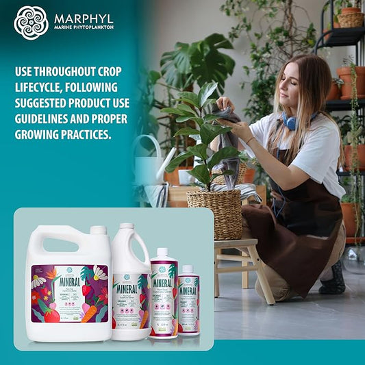 MARPHYL Organic Minerals Liquid Fertilizer – Essential Trace Mineral Blend for Healthy Plant Growth, Improves Nutrient Uptake for Garden Flowers, Vegetables, Succulents & Hydroponics