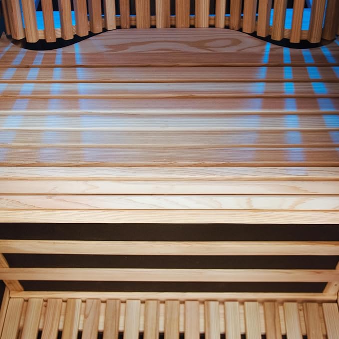 Infrared Sauna Home Traditional Sauna for Home Low EMF 1100W for 1 Person Relaxing Backboard with Control Panel, Bluetooth Speaker, Reading Lamp,Top Starry Sky (Ameican White Oak, 48"×33”×70“)