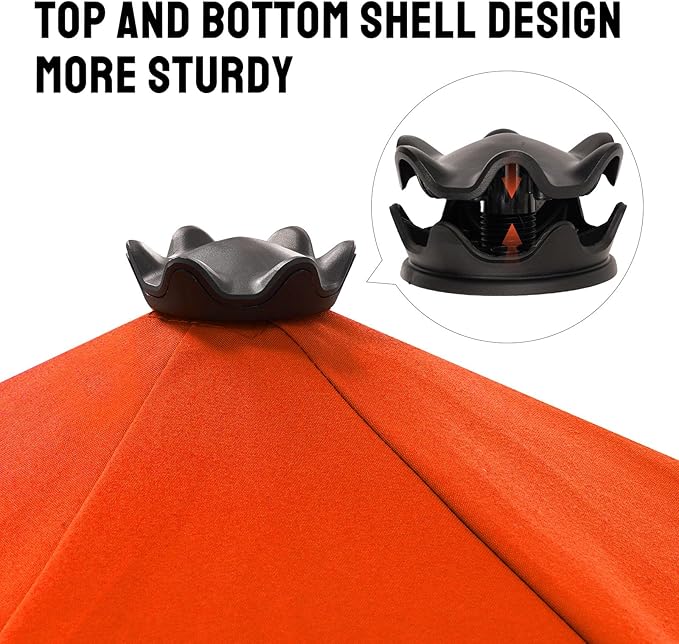 CROWN SHADES 9 Ft Patio Umbrella with Auto-Tilt & Olefin Fabric - Patented 90° Edge Connection Wind Resistant, Outdoor Umbrella for Table, Pool, Beach, Effortless Crank System