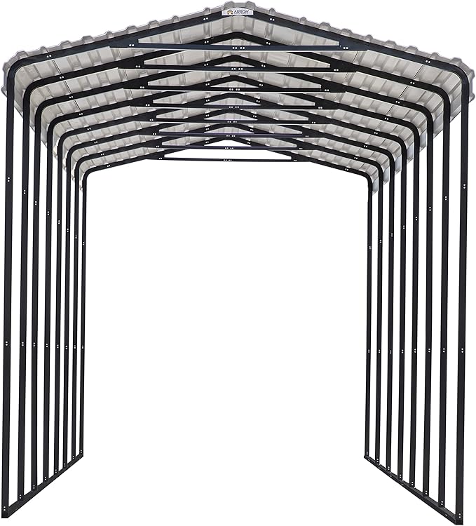 Arrow Carports Galvanized Steel Carport, RV Metal Carport Kit, 14' x 33' x 14', Eggshell