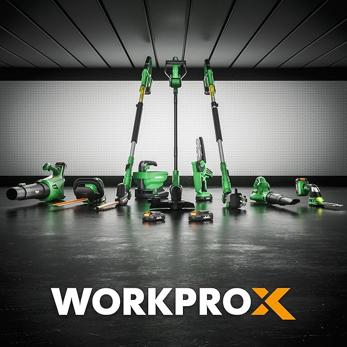 WORKPROX 12inch 20V String Trimmer, 4.0Ah Li-Ion Battery Powered Grass Cutter with Auto Line Feed, 2 in 1 Lawn Edger and Weed Trimmer with 2Pcs Grass Trimmer Spool Line