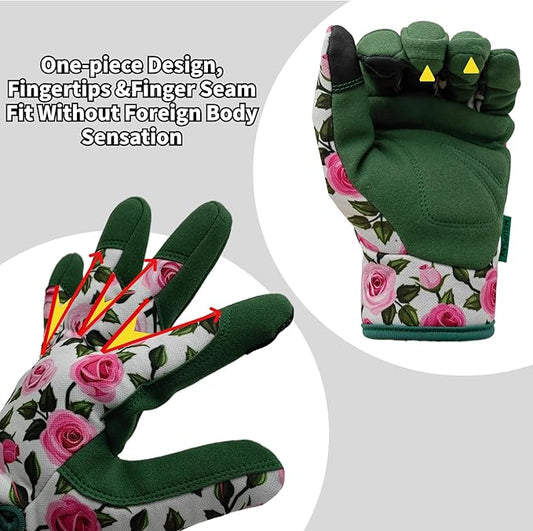 Thorn Proof&Puncture Resistant Gardening Gloves with Grip,Garden Glove for Women, Leather Yard Work Gifts