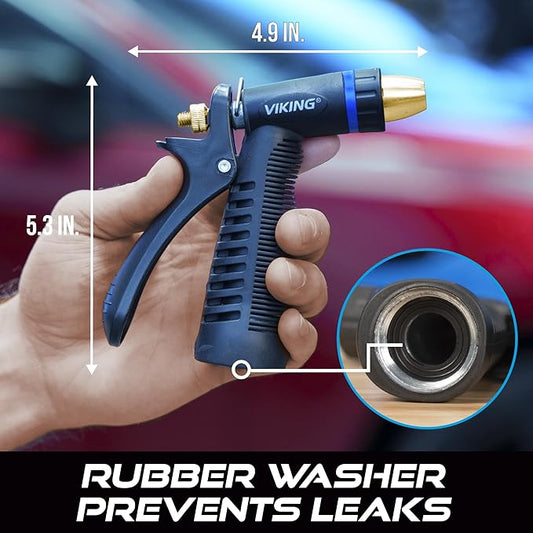 VIKING Hose Nozzle, Garden Hose Nozzle, Adjustable and Heavy Duty for Washing Car, Watering Plants, Washing Pets, and Home Use, 2 Pack