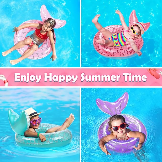 HeySplash Pool Floats Kids, Inflatable Swimming Ring Swim Tube Floaties, Summer Water Fun Beach Party Swimming Pool Toys for Kids Children Water Activities