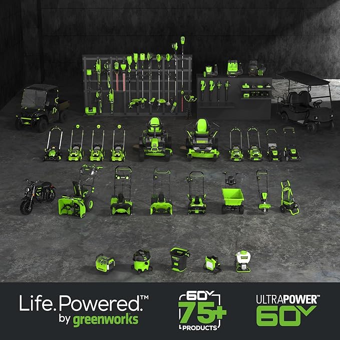 Greenworks 60V 16" Brushless Cordless String Trimmer, Attachment Capable, Load N’ Go Line Head, Shoulder Strap Included, 4.0Ah Battery & Charger, 4-Year Warranty