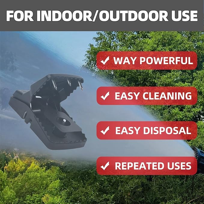 8-Pack Unstoppable Rat Traps for Indoors and Outdoors, Large Strong Mouse Traps with Double The Power to Tackle Tougher Mice and Rats, Simple, Sturdy and Reusable