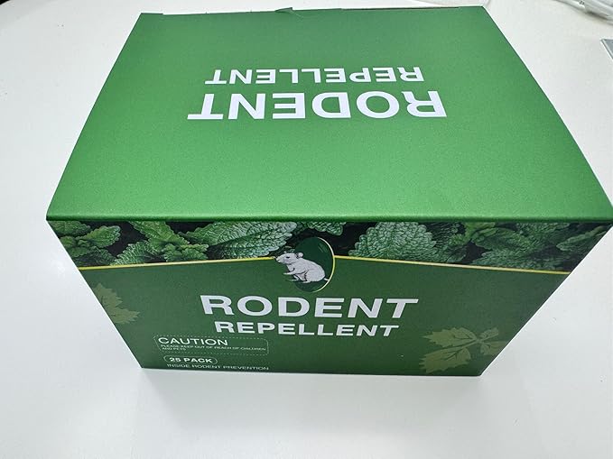 Mouse Rodent Repellent, 25 Pack Peppermint Oil Mouse Traps for Rat Mice, Ant, Roach, Spider, Squirrel, Nature Mouse Deterrent for Indoor Outdoor Use, for Garden & Home, Family & Pet Safe