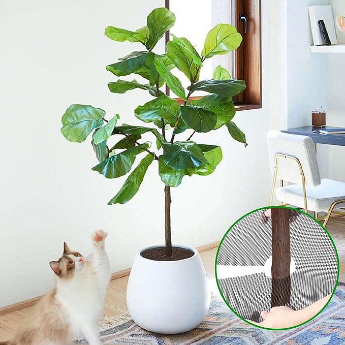 Adnee 6 Pcs 11.8 Inch Plant Pot Grids-Cuttable Plant Pot Soil Covers Protectors from Animals-Indoor Plant Pot Soil Guard for Outdoor Garden Plant Protection