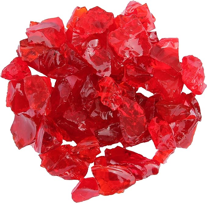 Hiland RGLASS-RED Pit Fire Pit Glass,Extreme Tempature Rating, Good for Propane or Natural Gas,10 lb