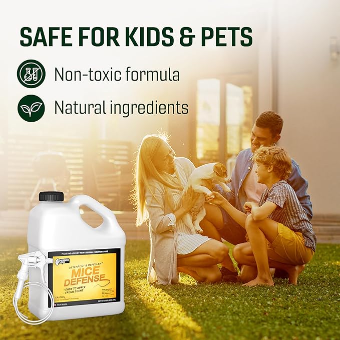 Exterminators Choice Mouse Defense Spray - 1 Gallon (128 fl oz) - Peppermint Scent - Indoor & Outdoor Use: Lawn, Garden, Attic, Garage - Safe for Kids & Pets