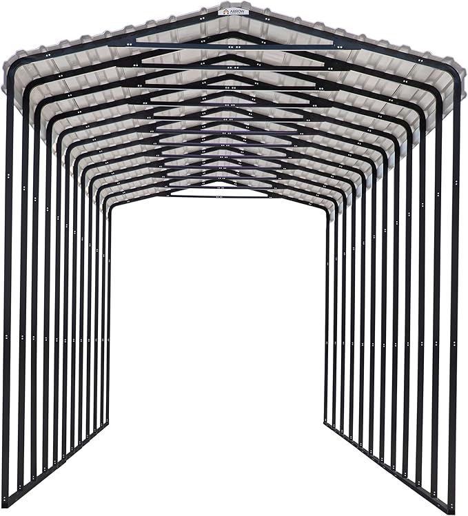 Arrow Carports Galvanized Steel Carport, RV Metal Carport Kit, 14' x 51' x 14', Eggshell