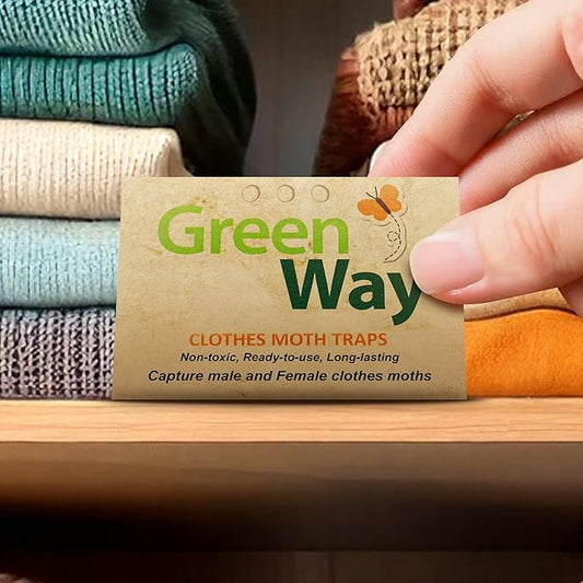 Greenway Clothing Moth Traps with Powerful Pheromone Lures for Effective, Odor-Free Closet Protection, Non-Toxic, Eco-Friendly & Long-Lasting Solution, 1 Packs (Includes 2 Traps & 2 Lures)