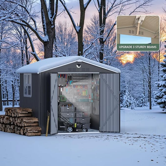 8x6 FTMetal Storage Shed, Outdoor Tool Sheds with Lockable Door & 1 Window, Large Heavy Duty Tool Sheds, Outside Waterproof Storage Building