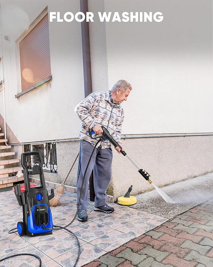 POXURIO Electric Pressure Washer, 4000PSI 2.8 GPM Power Washer with Foam Cannon 35FT Hose Electric High Pressure Washer for Fences, Patios, Decks, Patios and Cars Powerwasher