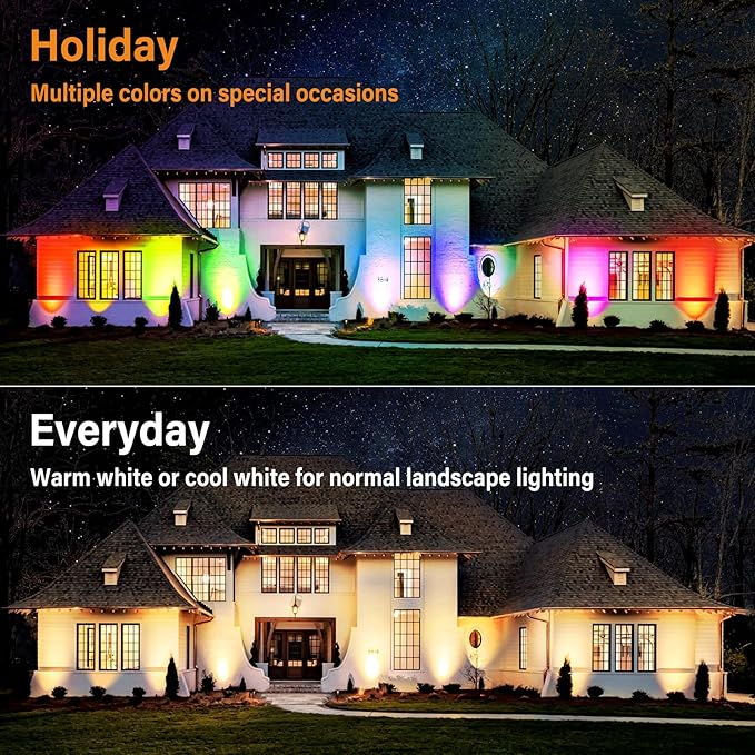 AGDJASA 10W RGBW LED Landscape Lights Spot Lights Outdoor for Yard Garden Decor Spotlight, Landscape Lighting with 16 Color Changing and Remote IP68 Waterproof (10)