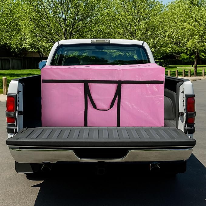 Windyun 4 Pack Extra Large Storage Bags XXL Moving Bag with Zipper Strong Handle Heavy Duty Jumbo Big Totes Moving Box Foldable Duffle for College Dorm Travel Clothes Space(75 Gallon,Pink)