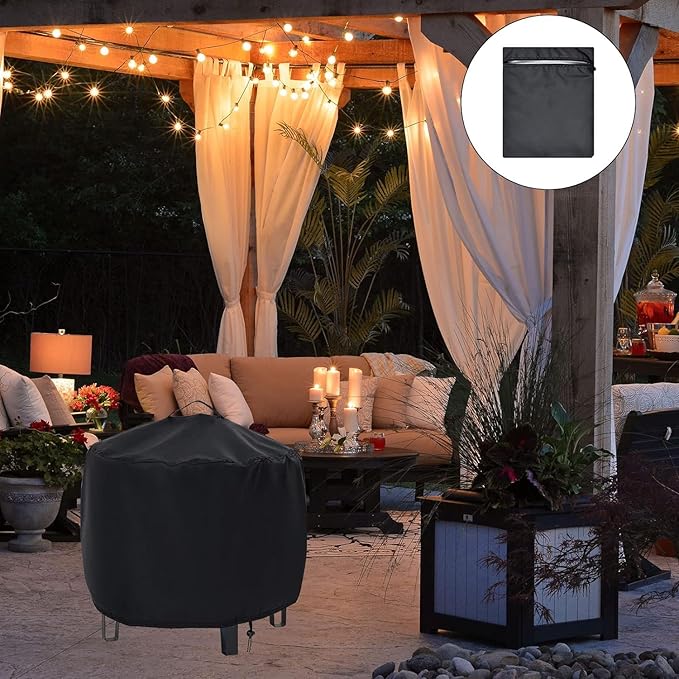 Fire Pit Cover,18 x 15.5 inch Firepit Cover for Solo Stove Ranger,Waterproof Outdoor Cover for Solo Stove Bonfire with Handles and Drawstring-18x15.5inch