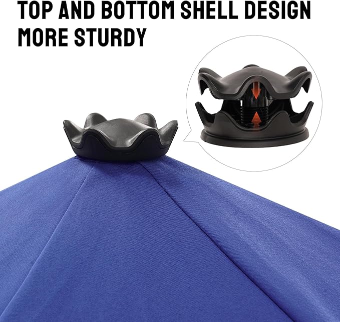 CROWN SHADES 9 Ft Patio Umbrella with Auto-Tilt & Olefin Fabric - Patented 90° Edge Connection Wind Resistant, Outdoor Umbrella for Table, Pool, Beach, Effortless Crank System