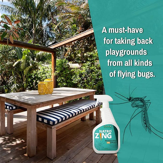 Triple Action Mosquito Spray 32 oz Indoors & Outdoors, Mosquito Control for Patio and Yard, Mosquito Repellent for Home, Plant Extract Based, Non-Toxic, Child & Pet Safe