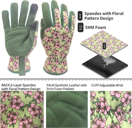 Thorn Proof&Puncture Resistant Gardening Gloves with Grip,Garden Glove for Women, Leather Yard Work Gifts