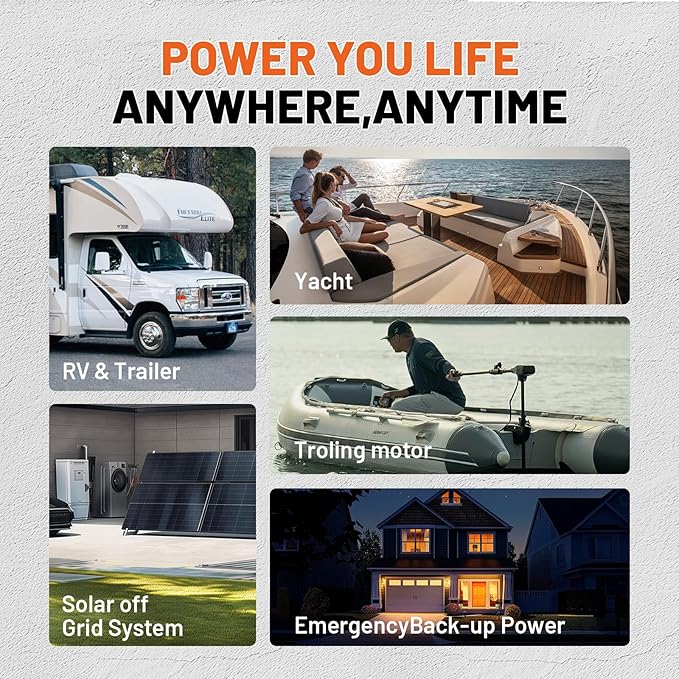 48V 310Ah (4 Pack 12V 310Ah) LiFePO4 Lithium Battery โ Max. 3968Wh, 15000+ Deep Cycle Battery with 100A BMS, Low-Temp Cutoff | A+ Grade Cells for Marine, Trolling Motor, Off-Grid Home Energy Storage
