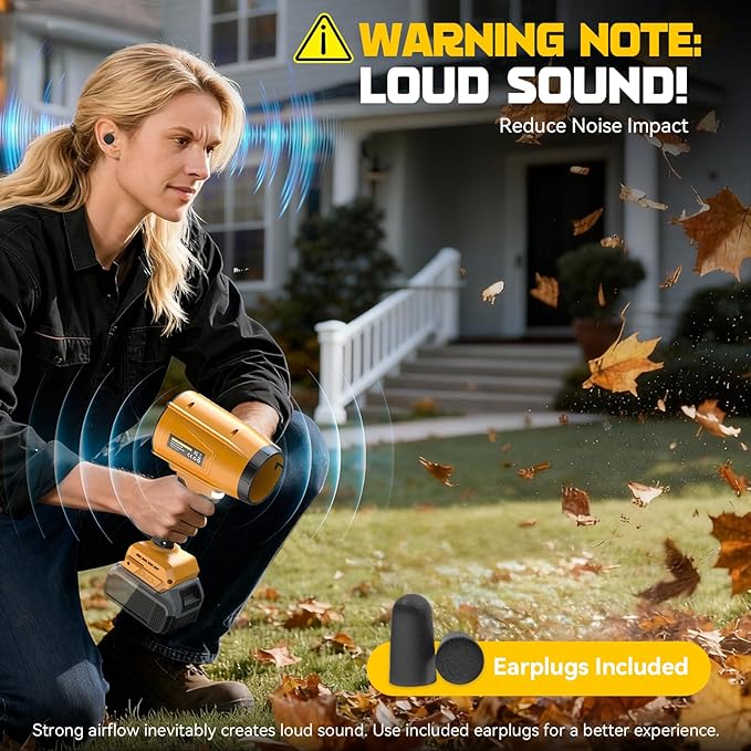 DIYtoolifz 800,000RPM Cordless Leaf Blower Compatible with Dewalt 20V (Tool Only), Brushless Motor, Adjustable Speed, Lightweight Portable Electric Blower for Car, Patio, Garden (Without Battery)