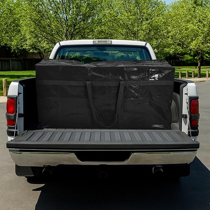 Windyun 4 Pack 69 Gallon Extra Large Storage Bags XXL Moving Bags with Zipper Handles Heavy Duty Jumbo Big Tote Box for Christmas Tree Storage 4, 5, 7.5, 9, 10, 12 ft Skeleton College Dorm(Black)