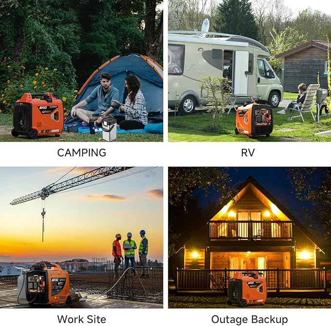 4300W Dual Fuel Inverter Generator w/Wheel Kit, Remote Electric Start, Auto-switch, Ultra-quiet for RV Camping & Home Backup