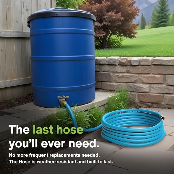 Aeromixer THE HOSE - 3/4 Inch Garden Hose 15 Feet, Kinkless Commercial Garden Hoses, Heavy Duty Industrial Water Hoses for Outdoors, 650 PSI High-Pressure Watering Tool for Farming and Gardening