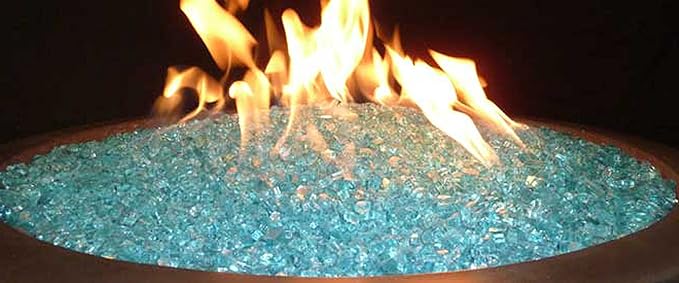 Hiland RGLASS-2-AQ Fire Glass, 20 lb, Aqua
