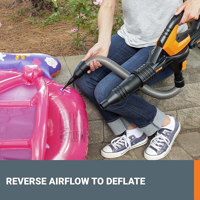 WORX Cordless Leaf Blower, Electric Blowers for Lawn Care with 120 MPH & 3.5 LBS, Long Nozzle Design for Narrow Spaces with Cleaning Attachments, Battery & Charger Included, WG545.1