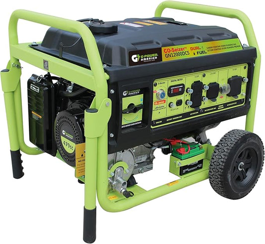 Green-Power America 12000 Watt Dual Fuel Portable Generator,Gas or Propane Powered,Recoil Start, Equipped with CO-Seizer CO Protection System,49 State Approved