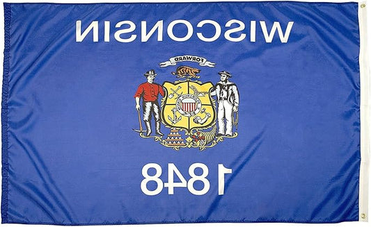 FlagSource Wisconsin Nylon State Flag, Made in the USA, 5x8'