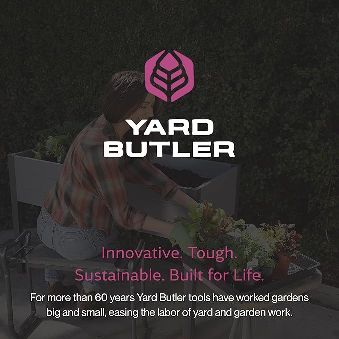Yard Butler - Garden Kneeler/Seat with Terra Rake and Terra Tiller - Gardening Tools & Supplies Set Perfect for Gardeners - Ergonomic & Durable Designs