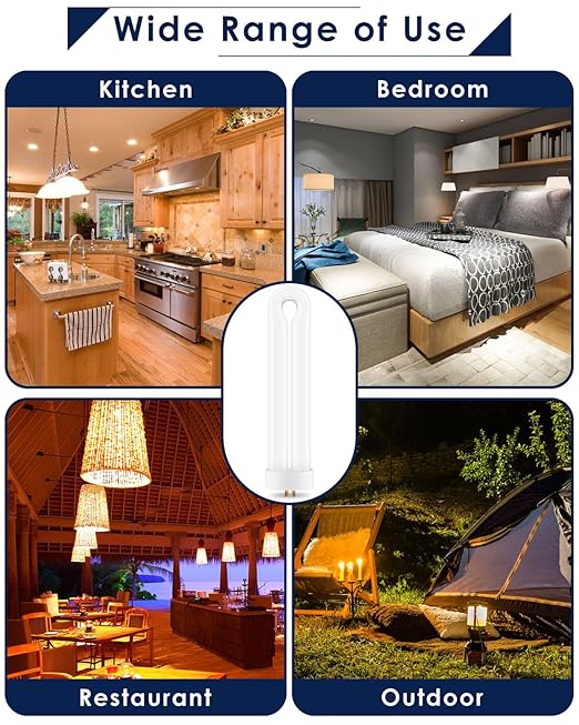 6 Pack Replacement Bulbs FUL15W BL with 4 Pin Base, Indoor Outdoor 15W U Shape Lamp Tube Compatible with T6 T8 T9