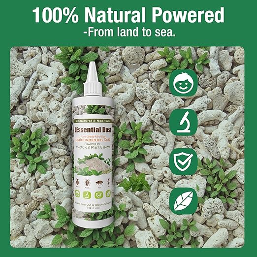 EcoVenger DEssential Dust, Kills Bed Bug, Roaches, Ants, Fleas, Crawling Insect Repellent, Food Grade Diatomaceous Earth Micro-Powder Triple Powered Peppermint/Lemongrass/Eucalyptus
