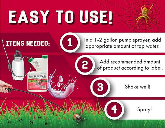 7.9% Bifenthrin Insecticide - 16 Ounces - (Compare to Leading Brands) – Professional Insect Control - Kills on Contact - Fire Ants, Ticks & More