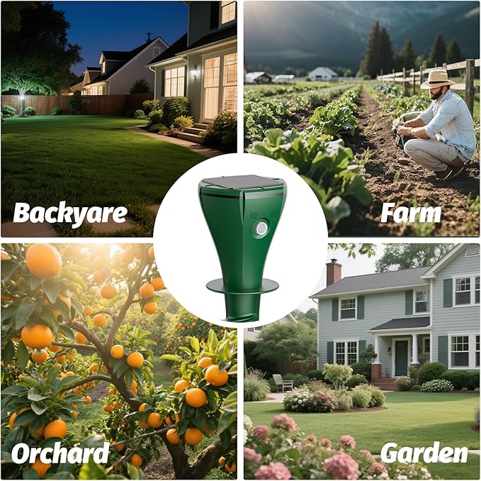 8 Packs Mole Repeller for Lawns,Solar Powered Vole Repellent Ultrasonic Pest Control Stake, Waterproof Sonic Pulse Deterrent for Gopher Vole Snake in Lawn, Garden & Yard