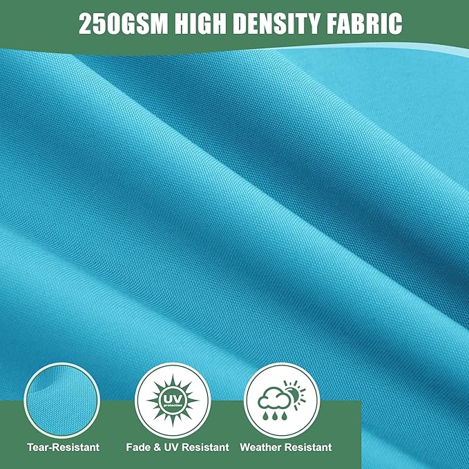 Outdoor Backrest and Deep Seat Cushion Set, Waterproof Fade Resistant Patio Chair Furniture Cushion with Removable Cover, 22 x 22 Inch, Teal, Set of 4