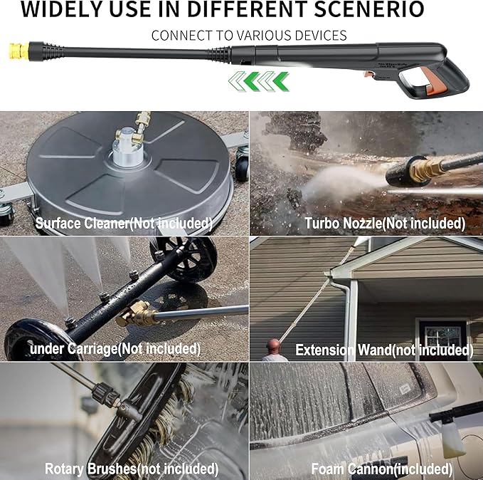 2025Upgraded Pressure Washer 4500PSI with 4 Quick Connect Nozzles,Inlet Hose & Filter, Foam Cannon for Cars/Fences/Driveways/Patios/Home Cleaning,Red