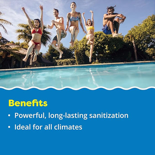In The Swim Chlorine and Shock Bundle for Sanitizing Swimming Pools – Includes 10 Pound Bucket of 4-Inch Chlorine Sticks and 6 x 1 Pound Bags of 68% Cal-Hypo Pool Shock