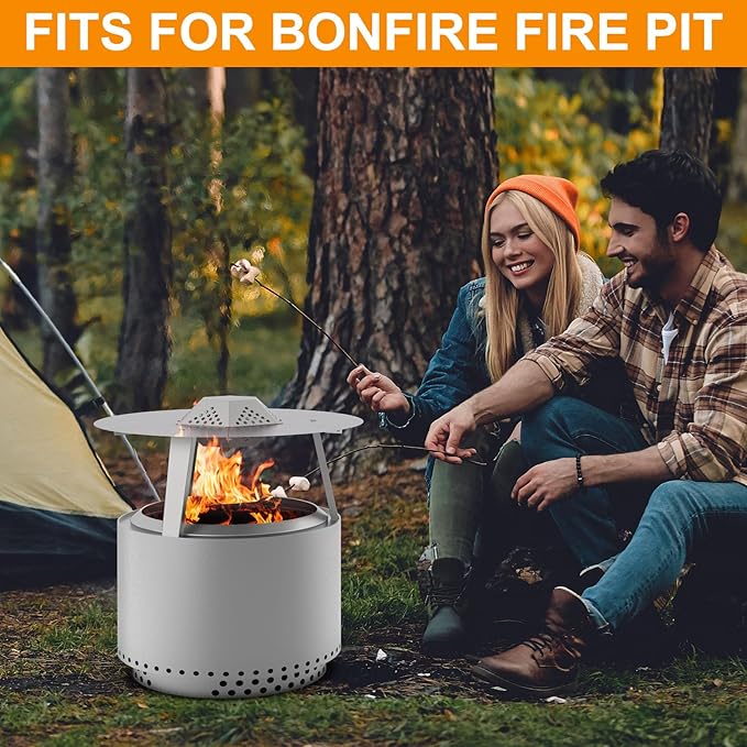 Heat Deflector for Solo Stove Bonfire 19.5" Accessories, Portable Heat Diffuser for Solo Stove Bonfire 2.0 for Firepit Captures & Redirects Warmth, 304 Stainless Steel Diffuser with Carrying Handle